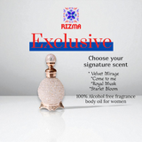 RIZMA Exclusive Fragrance oils- your choice of fragrance in a Vintage Rhinestone Glass Bottle | Choose your Signature Scent