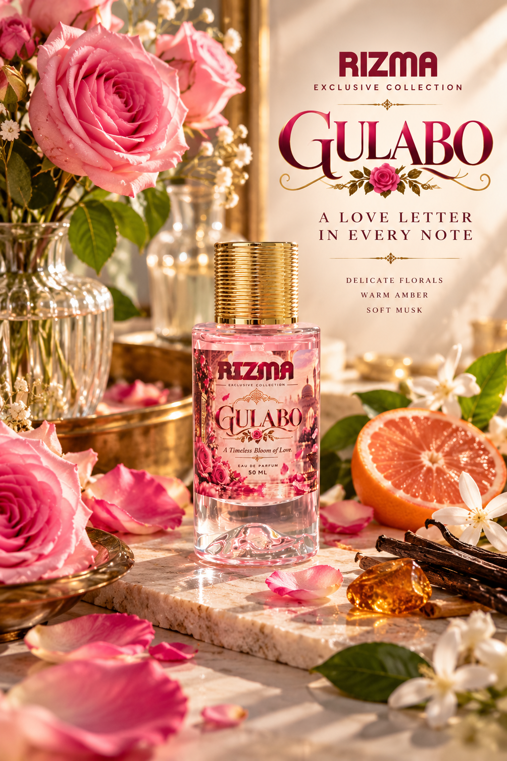 GULABO Eau de Parfum — A Timeless Bloom of Love | RIZMA Exclusive Collection
